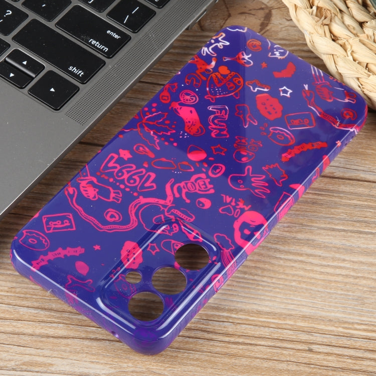 For Samsung Galaxy S23+ 5G Painted Pattern Precise Hole PC Phone Case(Black Red Graffiti) - HoMEdemic™ 
