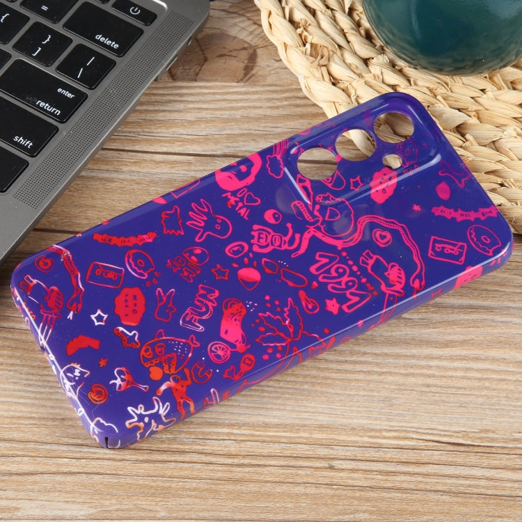 For Samsung Galaxy S23+ 5G Painted Pattern Precise Hole PC Phone Case(Black Red Graffiti) - HoMEdemic™ 