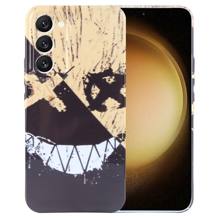 For Samsung Galaxy S23+ 5G Painted Pattern Precise Hole PC Phone Case(Black Yellow Smiling) - HoMEdemic™ 