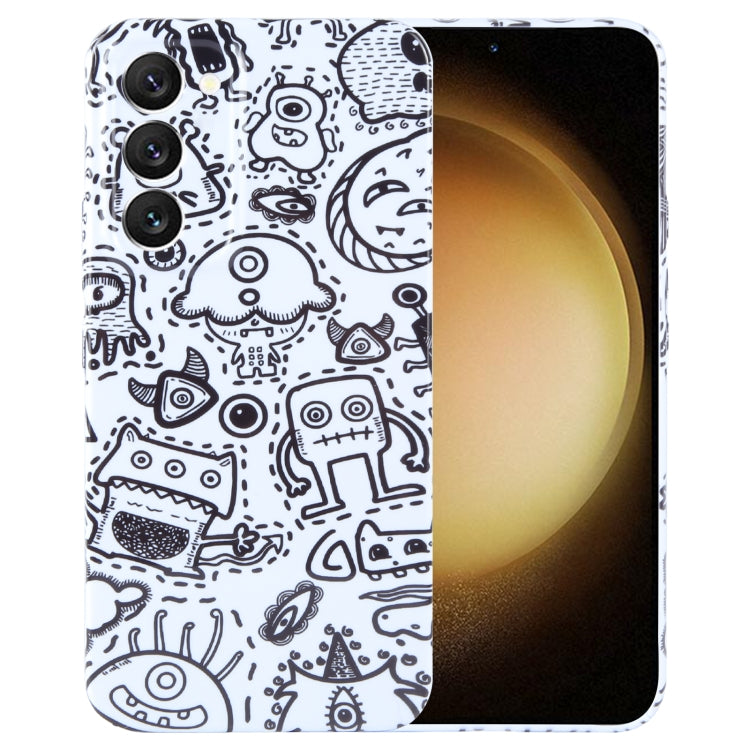 For Samsung Galaxy S23+ 5G Painted Pattern Precise Hole PC Phone Case(Block Monster) - HoMEdemic™ 