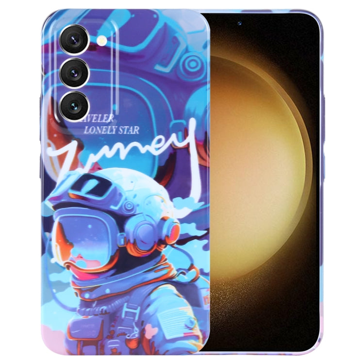 For Samsung Galaxy S23+ 5G Painted Pattern Precise Hole PC Phone Case(Blue Paint Astronaut) - HoMEdemic™ 