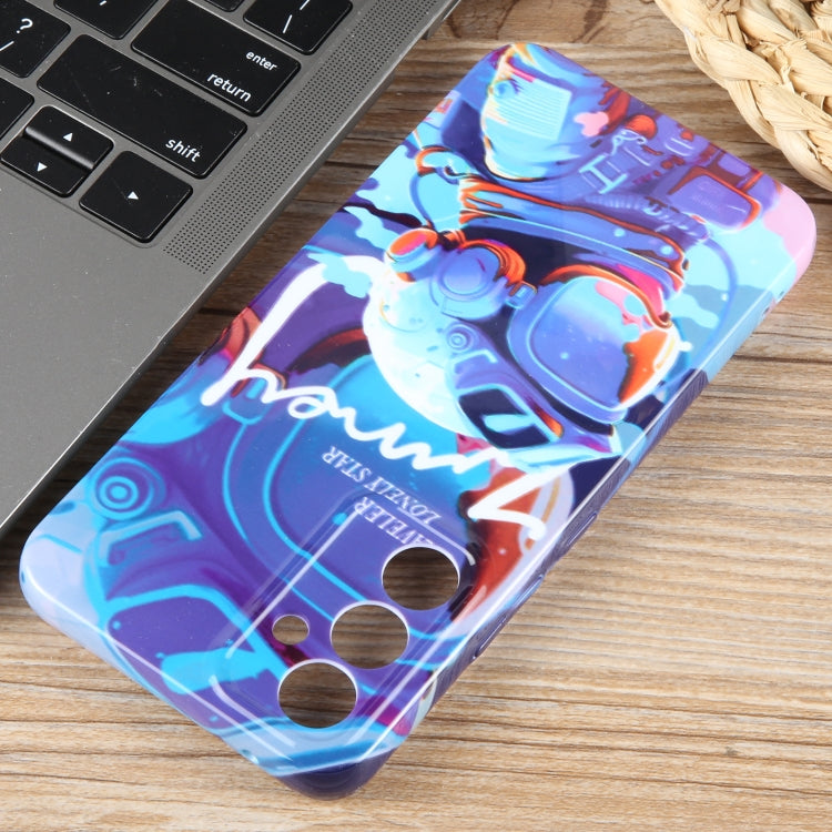 For Samsung Galaxy S23+ 5G Painted Pattern Precise Hole PC Phone Case(Blue Paint Astronaut) - HoMEdemic™ 