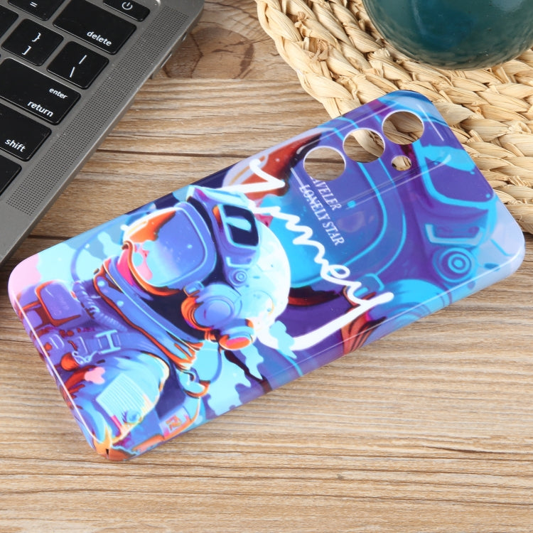 For Samsung Galaxy S23+ 5G Painted Pattern Precise Hole PC Phone Case(Blue Paint Astronaut) - HoMEdemic™ 