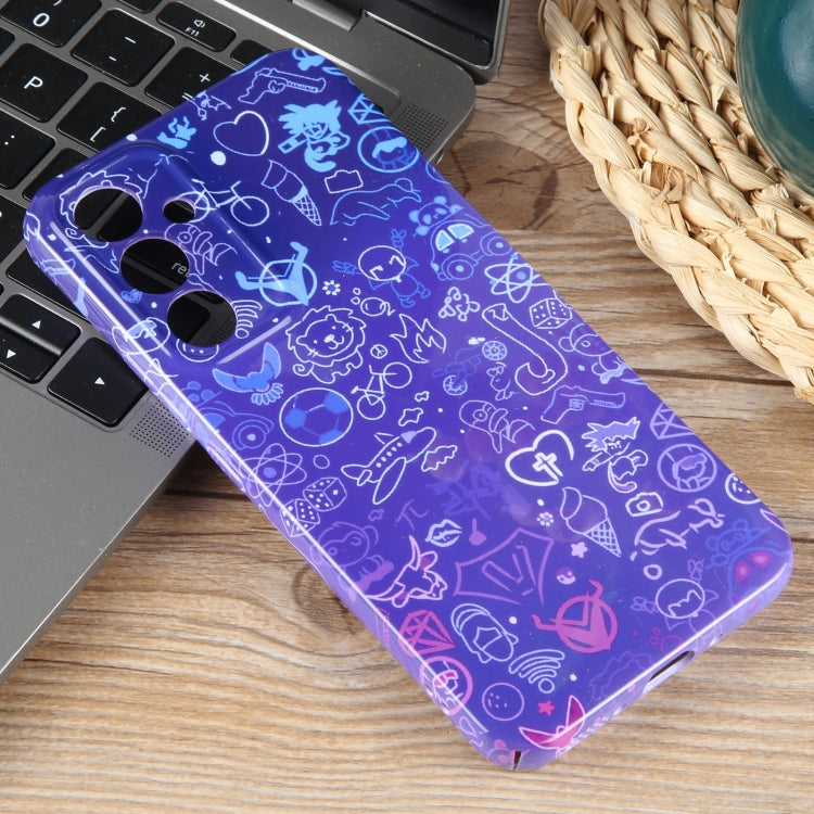 For Samsung Galaxy S23+ 5G Painted Pattern Precise Hole PC Phone Case(Blue Purple Graffiti) - HoMEdemic™ 