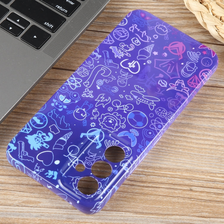 For Samsung Galaxy S23+ 5G Painted Pattern Precise Hole PC Phone Case(Blue Purple Graffiti) - HoMEdemic™ 