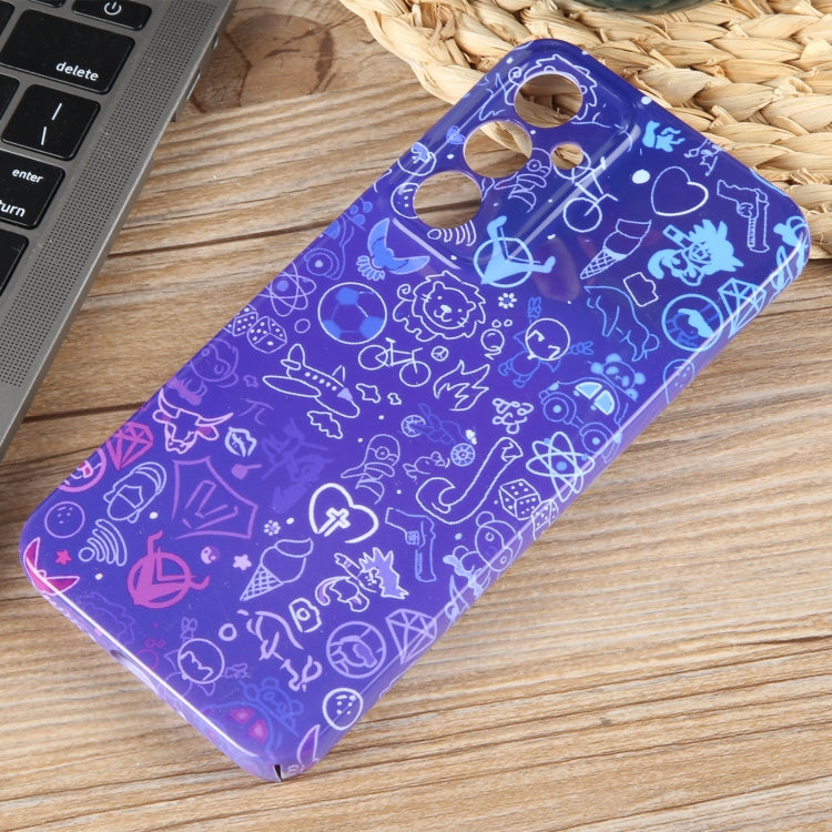 For Samsung Galaxy S23+ 5G Painted Pattern Precise Hole PC Phone Case(Blue Purple Graffiti) - HoMEdemic™ 