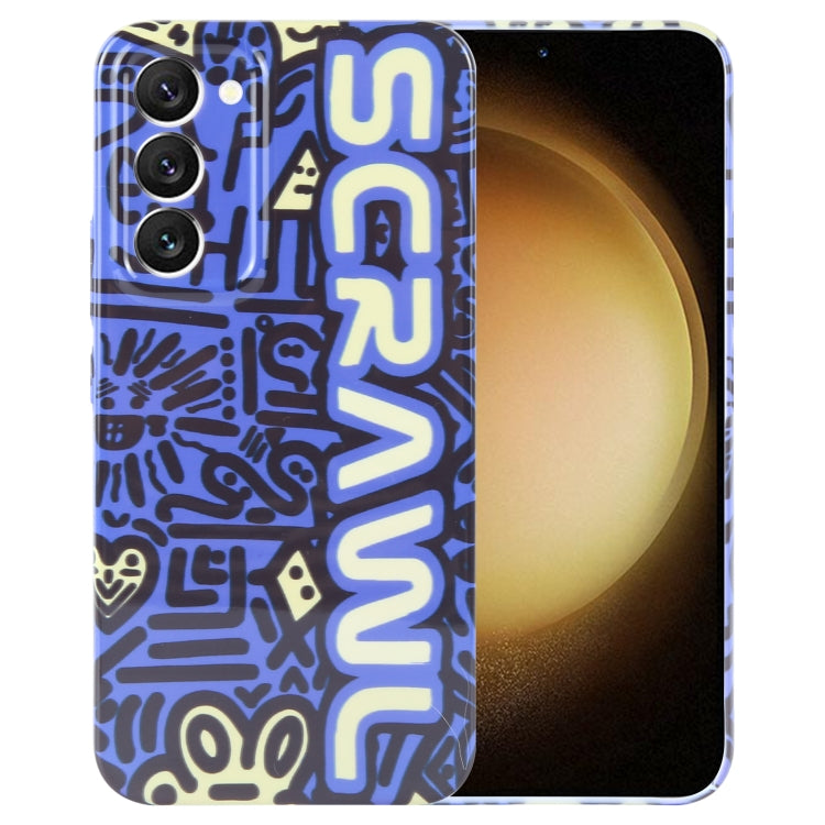 For Samsung Galaxy S23+ 5G Painted Pattern Precise Hole PC Phone Case(Blue SCR) - HoMEdemic™ 