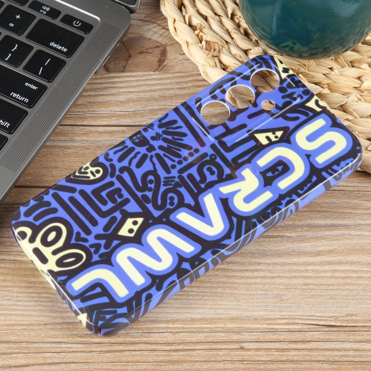 For Samsung Galaxy S23+ 5G Painted Pattern Precise Hole PC Phone Case(Blue SCR) - HoMEdemic™ 