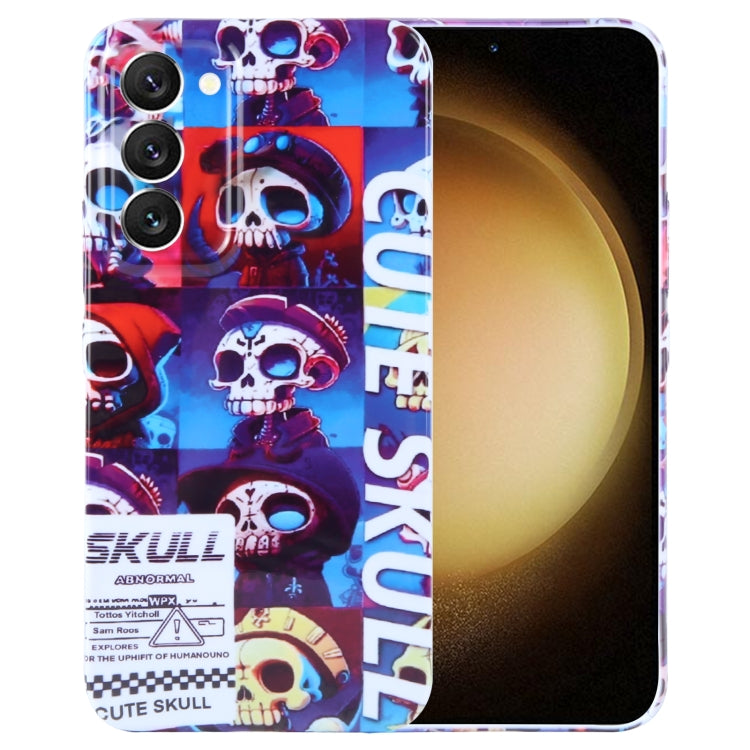 For Samsung Galaxy S23+ 5G Painted Pattern Precise Hole PC Phone Case(Cute Skull) - HoMEdemic™ 