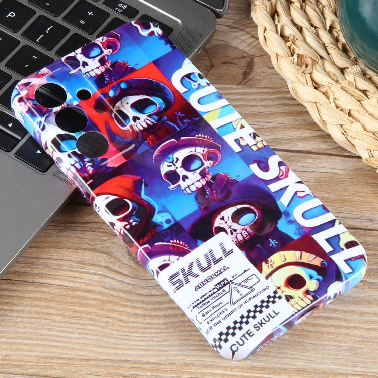 For Samsung Galaxy S23+ 5G Painted Pattern Precise Hole PC Phone Case(Cute Skull) - HoMEdemic™ 