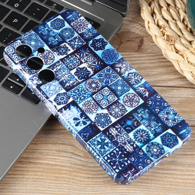 For Samsung Galaxy S23+ 5G Painted Pattern Precise Hole PC Phone Case(Green Plaid) - HoMEdemic™ 
