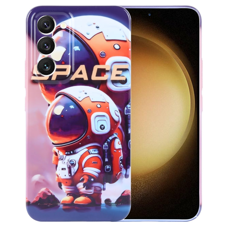 For Samsung Galaxy S23+ 5G Painted Pattern Precise Hole PC Phone Case(Orange Astronaut) - HoMEdemic™ 