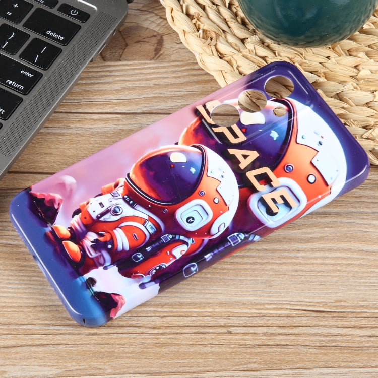 For Samsung Galaxy S23+ 5G Painted Pattern Precise Hole PC Phone Case(Orange Astronaut) - HoMEdemic™ 