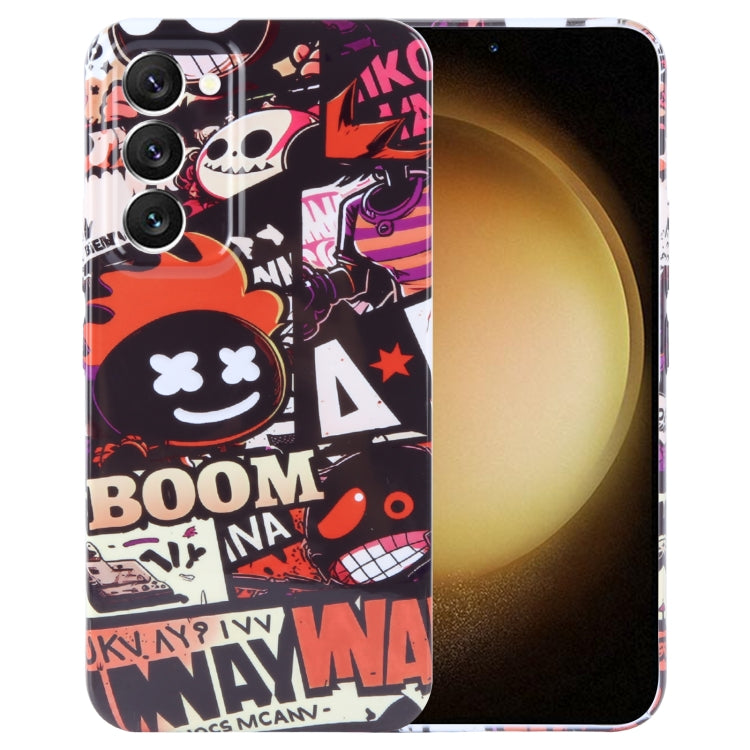 For Samsung Galaxy S23+ 5G Painted Pattern Precise Hole PC Phone Case(Orange Comics) - HoMEdemic™ 