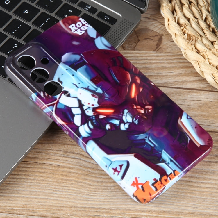 For Samsung Galaxy S23+ 5G Painted Pattern Precise Hole PC Phone Case(Orange Robot) - HoMEdemic™ 