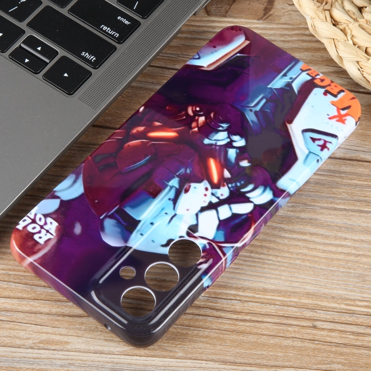 For Samsung Galaxy S23+ 5G Painted Pattern Precise Hole PC Phone Case(Orange Robot) - HoMEdemic™ 