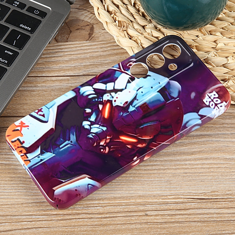 For Samsung Galaxy S23+ 5G Painted Pattern Precise Hole PC Phone Case(Orange Robot) - HoMEdemic™ 