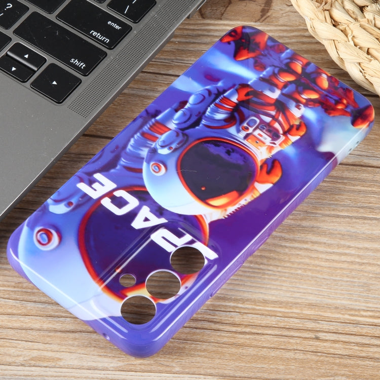 For Samsung Galaxy S23+ 5G Painted Pattern Precise Hole PC Phone Case(Orange White Astronaut) - HoMEdemic™ 