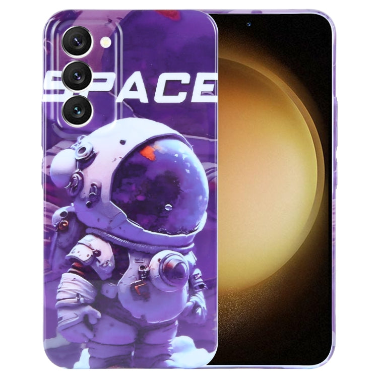 For Samsung Galaxy S23+ 5G Painted Pattern Precise Hole PC Phone Case(Purple Astronaut) - HoMEdemic™ 