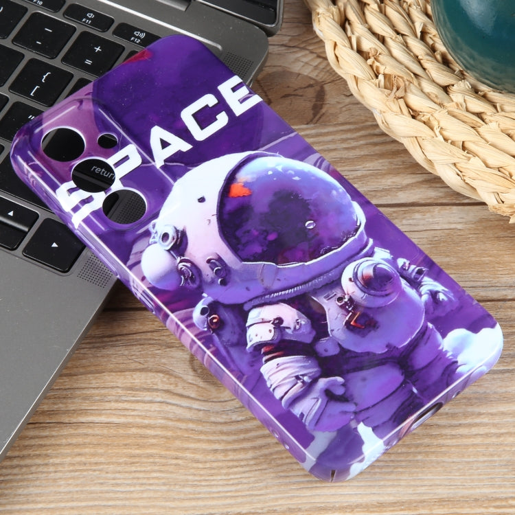 For Samsung Galaxy S23+ 5G Painted Pattern Precise Hole PC Phone Case(Purple Astronaut) - HoMEdemic™ 