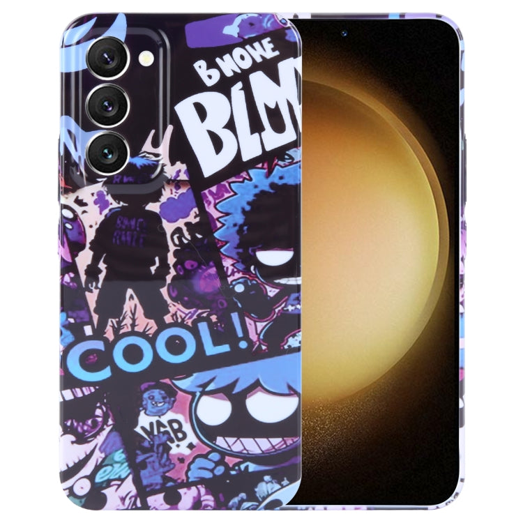 For Samsung Galaxy S23+ 5G Painted Pattern Precise Hole PC Phone Case(Purple Comics) - HoMEdemic™ 