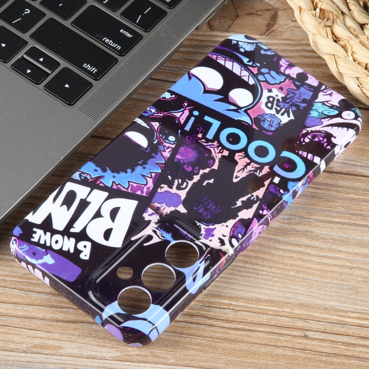 For Samsung Galaxy S23+ 5G Painted Pattern Precise Hole PC Phone Case(Purple Comics) - HoMEdemic™ 