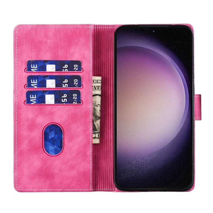 For Samsung Galaxy S23+ 5G Pen Heart Cat Embossed Leather Phone Case(Pink) - HoMEdemic™ 