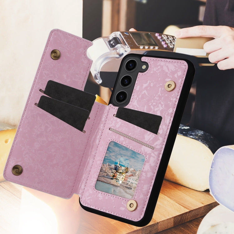 For Samsung Galaxy S23+ 5G Printed Double Buckle RFID Anti-theft Phone Case(Pastoral Rose) - HoMEdemic™ 