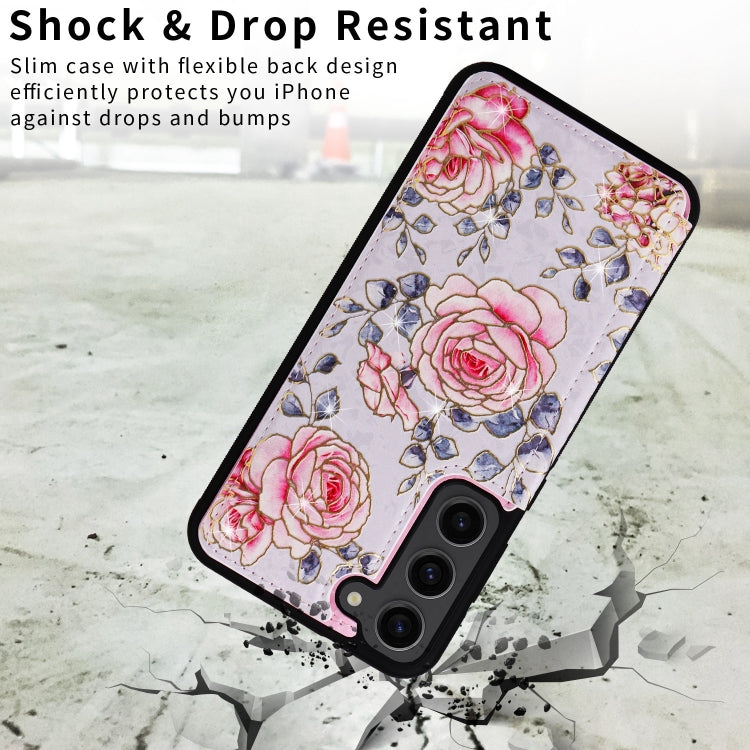 For Samsung Galaxy S23+ 5G Printed Double Buckle RFID Anti-theft Phone Case(Pastoral Rose) - HoMEdemic™ 