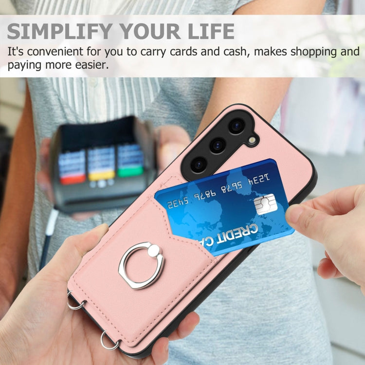 For Samsung Galaxy S23+ 5G R20 Ring Card Holder Phone Case(Pink) - HoMEdemic™ 