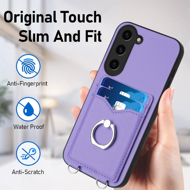For Samsung Galaxy S23+ 5G R20 Ring Card Holder Phone Case(Purple) - HoMEdemic™ 