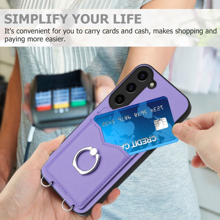 For Samsung Galaxy S23+ 5G R20 Ring Card Holder Phone Case(Purple) - HoMEdemic™ 