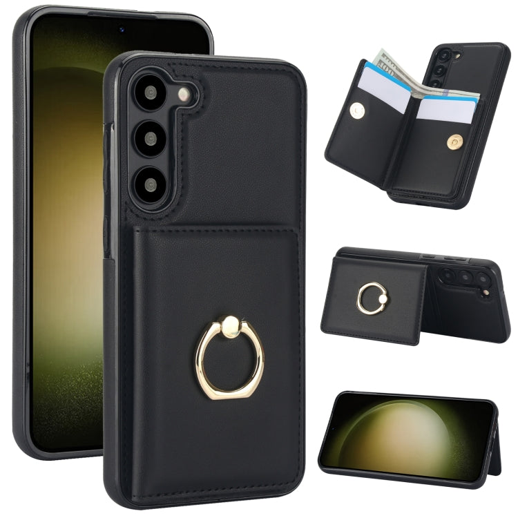 For Samsung Galaxy S23+ 5G RFID Anti-theft Card Ring Holder Phone Case(Black) - HoMEdemic™ 