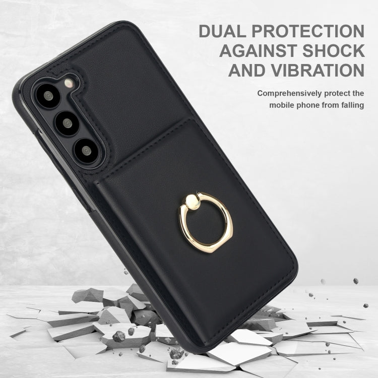 For Samsung Galaxy S23+ 5G RFID Anti-theft Card Ring Holder Phone Case(Black) - HoMEdemic™ 
