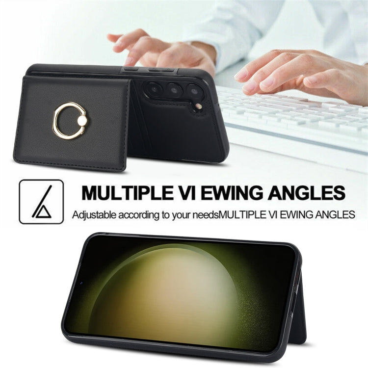 For Samsung Galaxy S23+ 5G RFID Anti-theft Card Ring Holder Phone Case(Black) - HoMEdemic™ 
