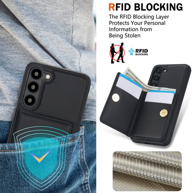 For Samsung Galaxy S23+ 5G RFID Anti-theft Card Ring Holder Phone Case(Black) - HoMEdemic™ 