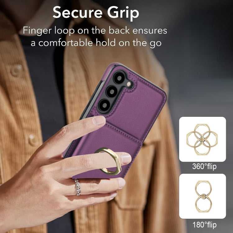 For Samsung Galaxy S23+ 5G RFID Anti-theft Card Ring Holder Phone Case(Dark Purple) - HoMEdemic™ 