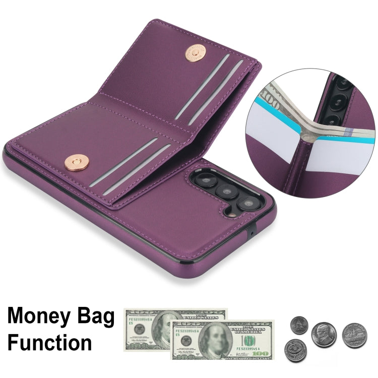 For Samsung Galaxy S23+ 5G RFID Anti-theft Card Ring Holder Phone Case(Dark Purple) - HoMEdemic™ 