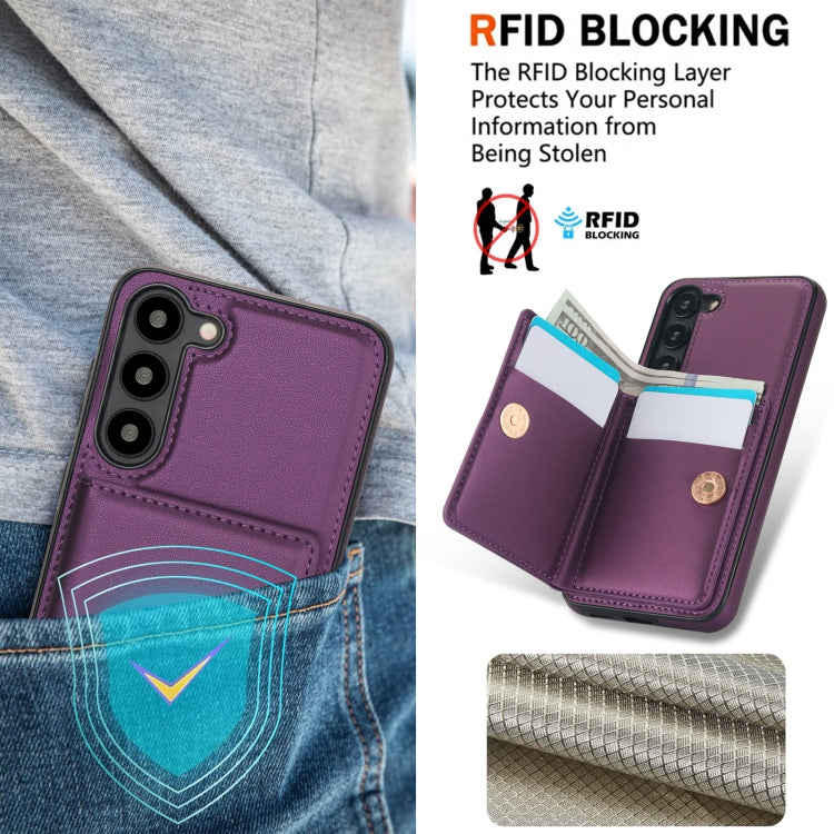 For Samsung Galaxy S23+ 5G RFID Anti-theft Card Ring Holder Phone Case(Dark Purple) - HoMEdemic™ 