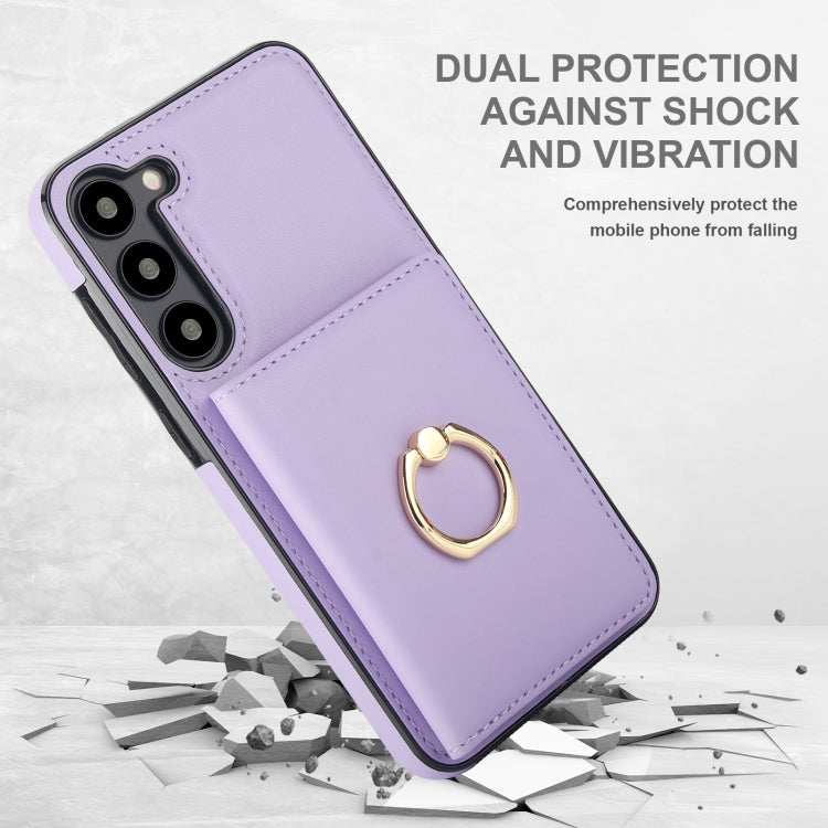 For Samsung Galaxy S23+ 5G RFID Anti-theft Card Ring Holder Phone Case(Purple) - HoMEdemic™ 
