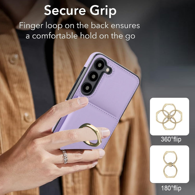 For Samsung Galaxy S23+ 5G RFID Anti-theft Card Ring Holder Phone Case(Purple) - HoMEdemic™ 