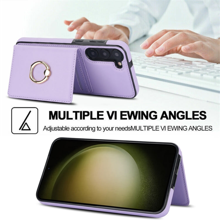 For Samsung Galaxy S23+ 5G RFID Anti-theft Card Ring Holder Phone Case(Purple) - HoMEdemic™ 
