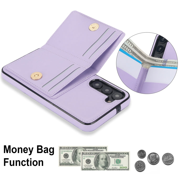 For Samsung Galaxy S23+ 5G RFID Anti-theft Card Ring Holder Phone Case(Purple) - HoMEdemic™ 
