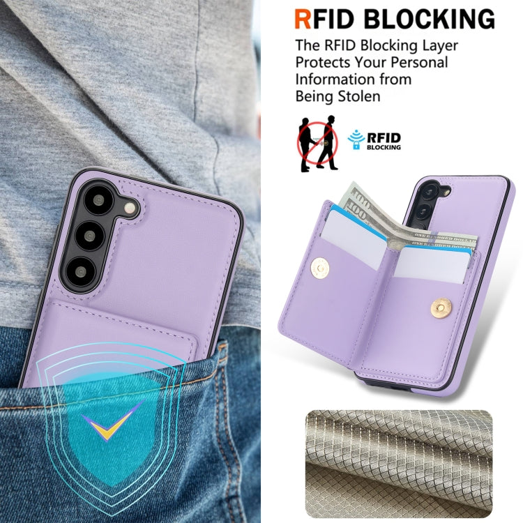 For Samsung Galaxy S23+ 5G RFID Anti-theft Card Ring Holder Phone Case(Purple) - HoMEdemic™ 