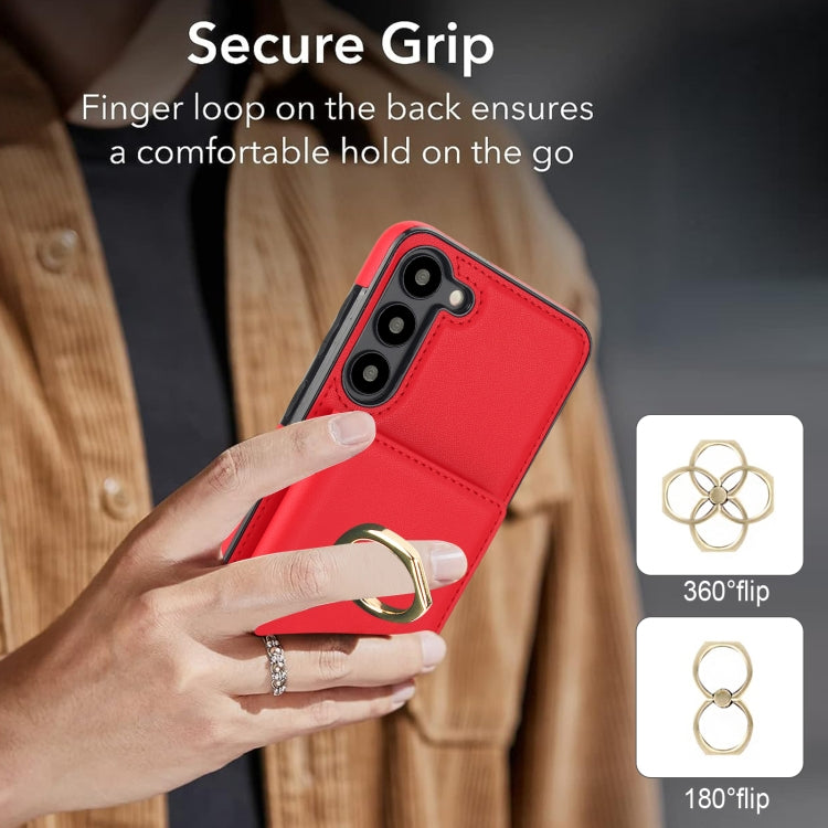 For Samsung Galaxy S23+ 5G RFID Anti-theft Card Ring Holder Phone Case(Red) - HoMEdemic™ 