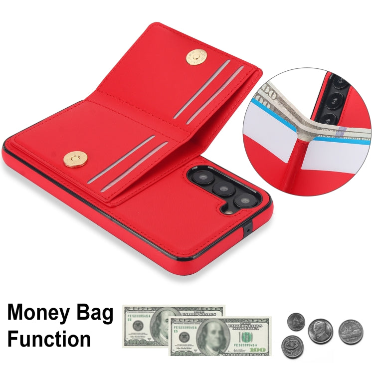 For Samsung Galaxy S23+ 5G RFID Anti-theft Card Ring Holder Phone Case(Red) - HoMEdemic™ 