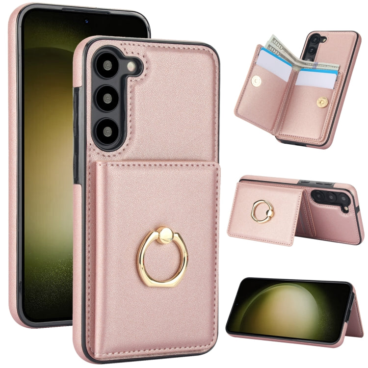 For Samsung Galaxy S23+ 5G RFID Anti-theft Card Ring Holder Phone Case(Rose Gold) - HoMEdemic™ 