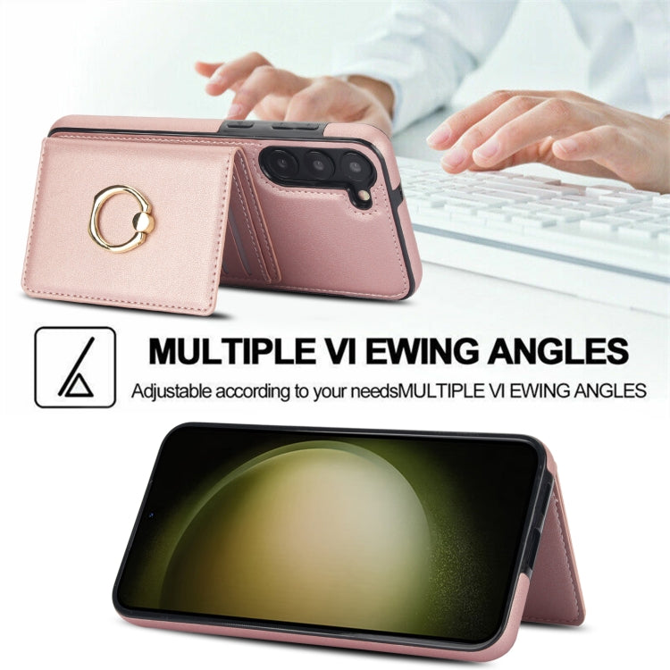 For Samsung Galaxy S23+ 5G RFID Anti-theft Card Ring Holder Phone Case(Rose Gold) - HoMEdemic™ 