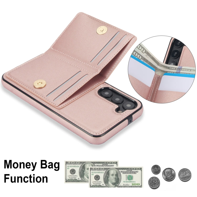 For Samsung Galaxy S23+ 5G RFID Anti-theft Card Ring Holder Phone Case(Rose Gold) - HoMEdemic™ 