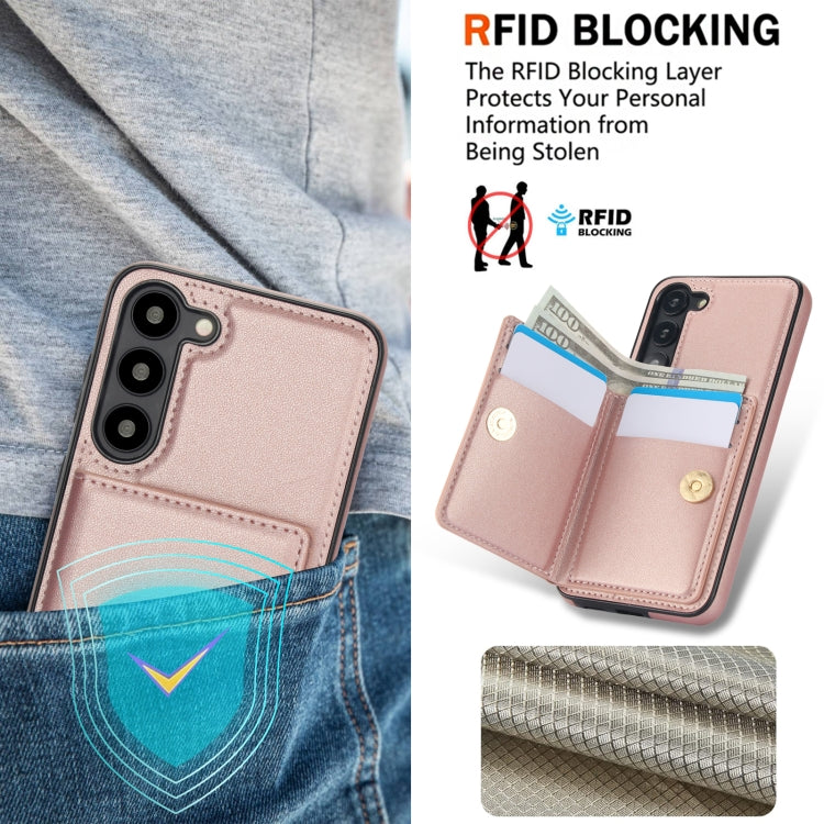 For Samsung Galaxy S23+ 5G RFID Anti-theft Card Ring Holder Phone Case(Rose Gold) - HoMEdemic™ 